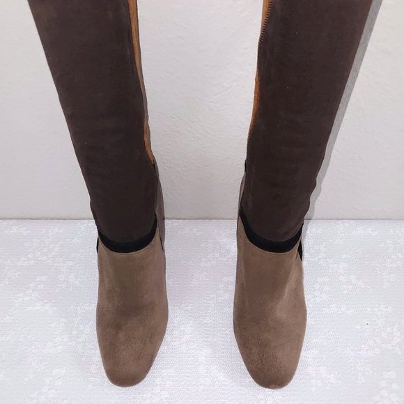 JEFFREY CAMPBELL Finestra OTK Over the Knee Patchwork Heeled Boots - Picture 6 of 13